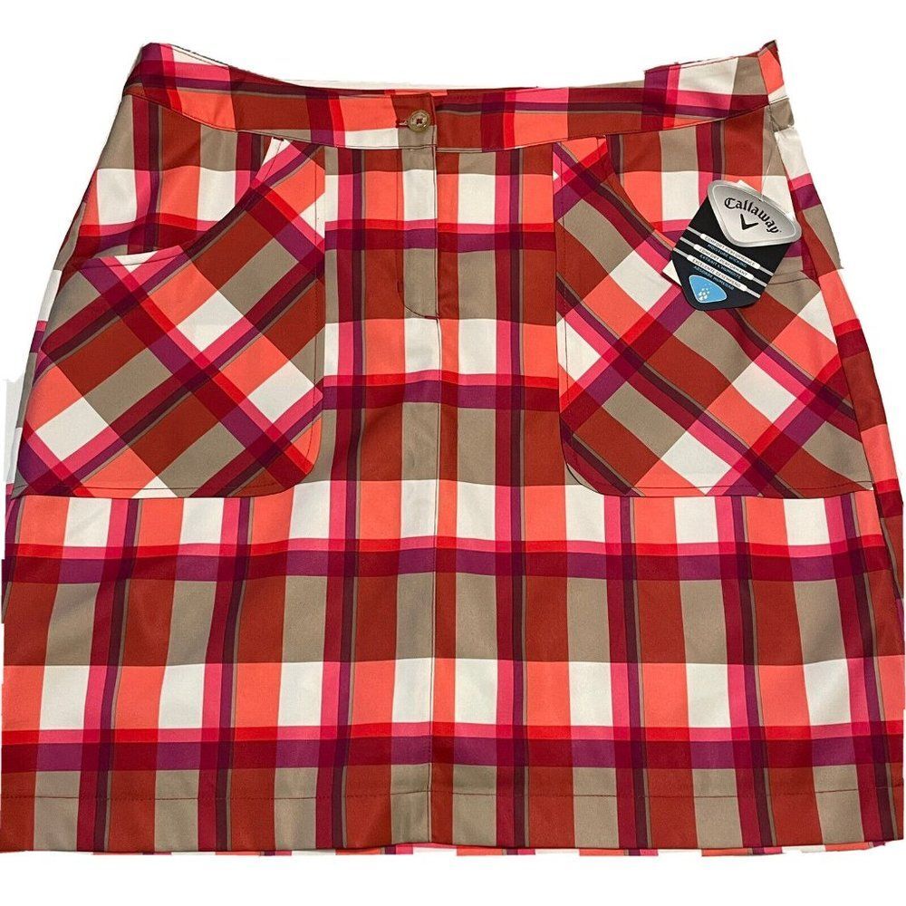 NWT CALLAWAY Ladies sz 10 Tennis Golf Pickleball skort Block  Zipper Pocket $85